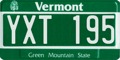 VT license plate YXT195