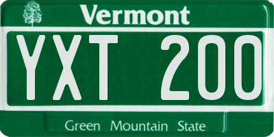 VT license plate YXT200