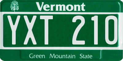 VT license plate YXT210