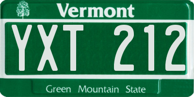 VT license plate YXT212
