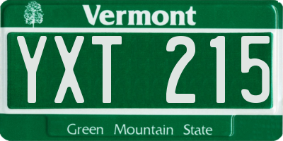 VT license plate YXT215