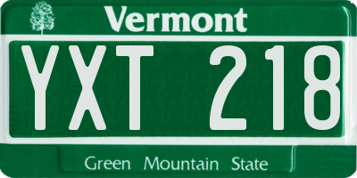 VT license plate YXT218