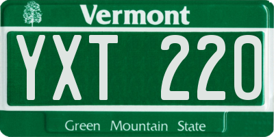 VT license plate YXT220