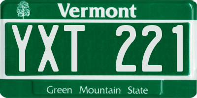VT license plate YXT221
