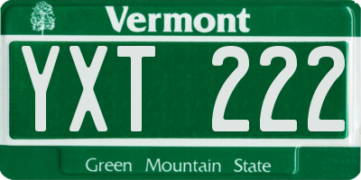 VT license plate YXT222