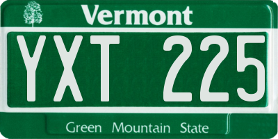 VT license plate YXT225