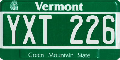 VT license plate YXT226