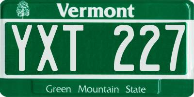 VT license plate YXT227