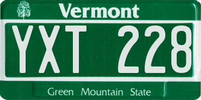 VT license plate YXT228