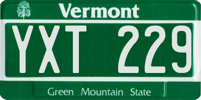 VT license plate YXT229