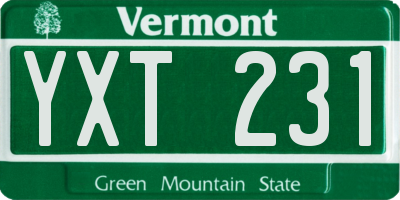 VT license plate YXT231