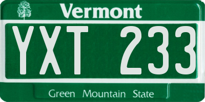 VT license plate YXT233