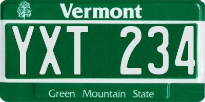 VT license plate YXT234