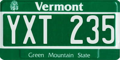 VT license plate YXT235