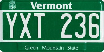 VT license plate YXT236
