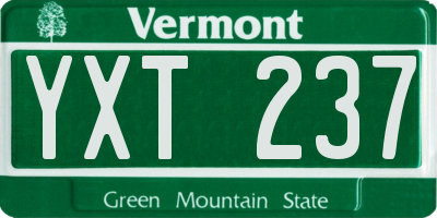 VT license plate YXT237