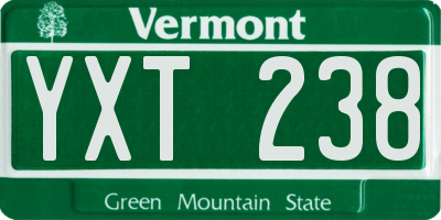 VT license plate YXT238
