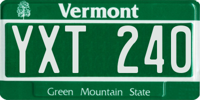 VT license plate YXT240