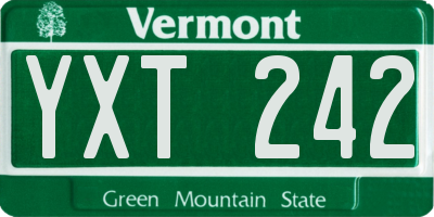 VT license plate YXT242