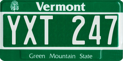 VT license plate YXT247