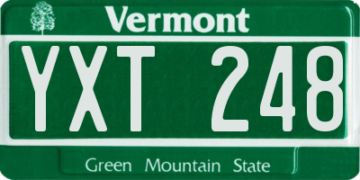 VT license plate YXT248
