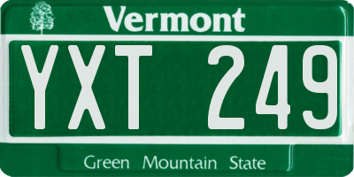 VT license plate YXT249