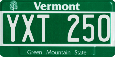 VT license plate YXT250