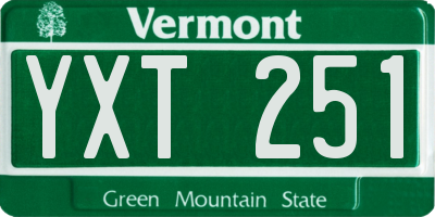 VT license plate YXT251