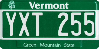 VT license plate YXT255