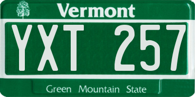 VT license plate YXT257