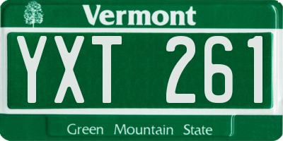 VT license plate YXT261