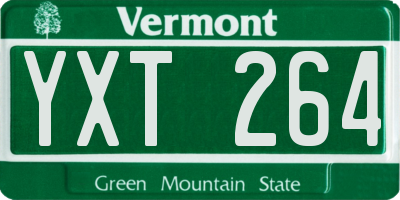 VT license plate YXT264