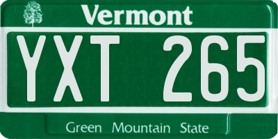 VT license plate YXT265