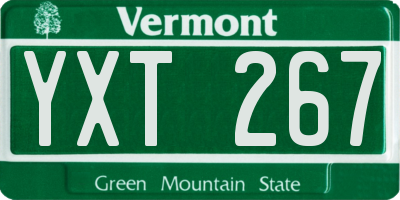 VT license plate YXT267