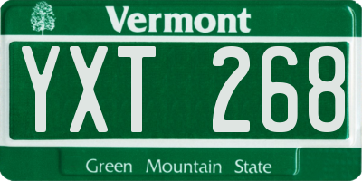 VT license plate YXT268