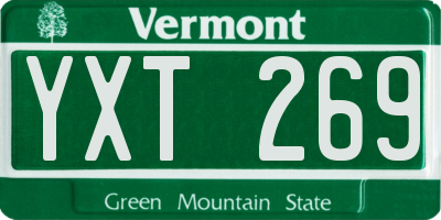VT license plate YXT269