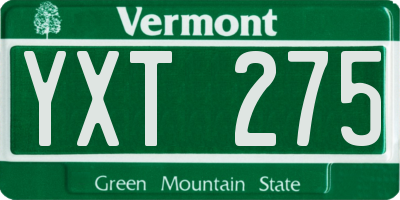 VT license plate YXT275