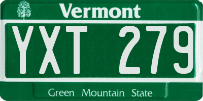 VT license plate YXT279