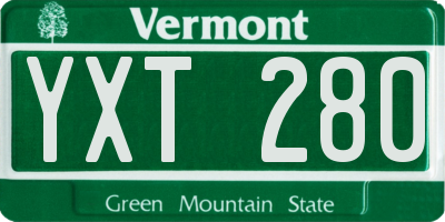 VT license plate YXT280
