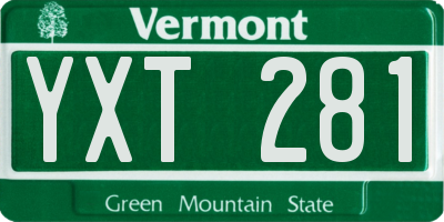 VT license plate YXT281