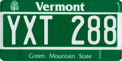 VT license plate YXT288