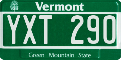 VT license plate YXT290