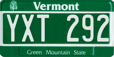 VT license plate YXT292