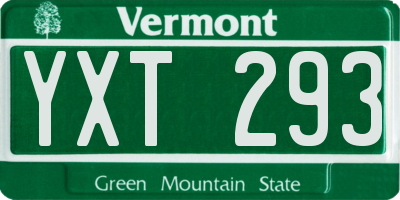 VT license plate YXT293