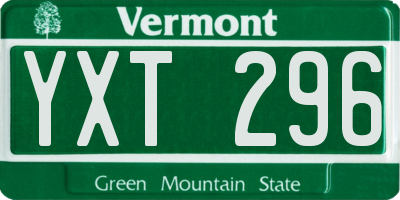 VT license plate YXT296