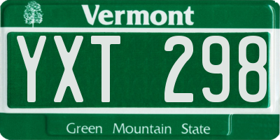 VT license plate YXT298