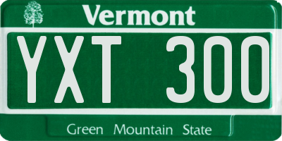 VT license plate YXT300