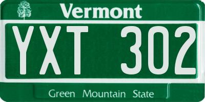 VT license plate YXT302