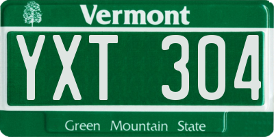 VT license plate YXT304