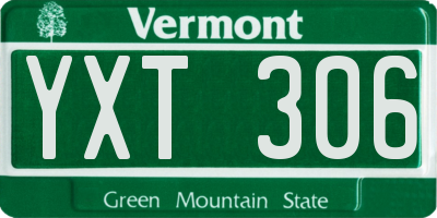 VT license plate YXT306